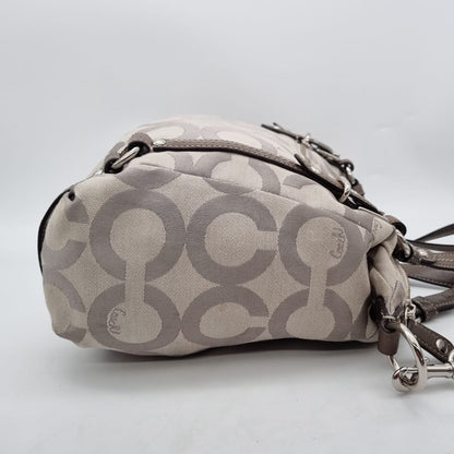 Coach Signature Canvas Shoulder Bag Grey Size 31x34