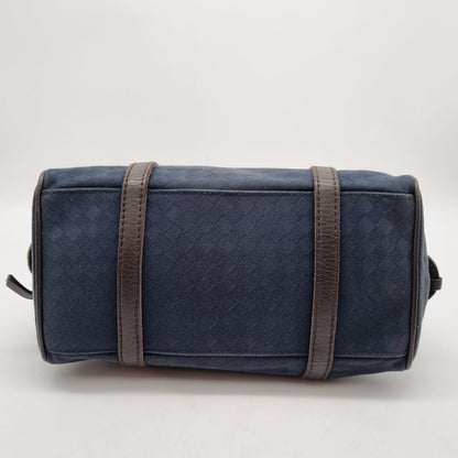 Bottega Veneta Vintage Mini Hand Bag Canvas Navy Size 25x12x13