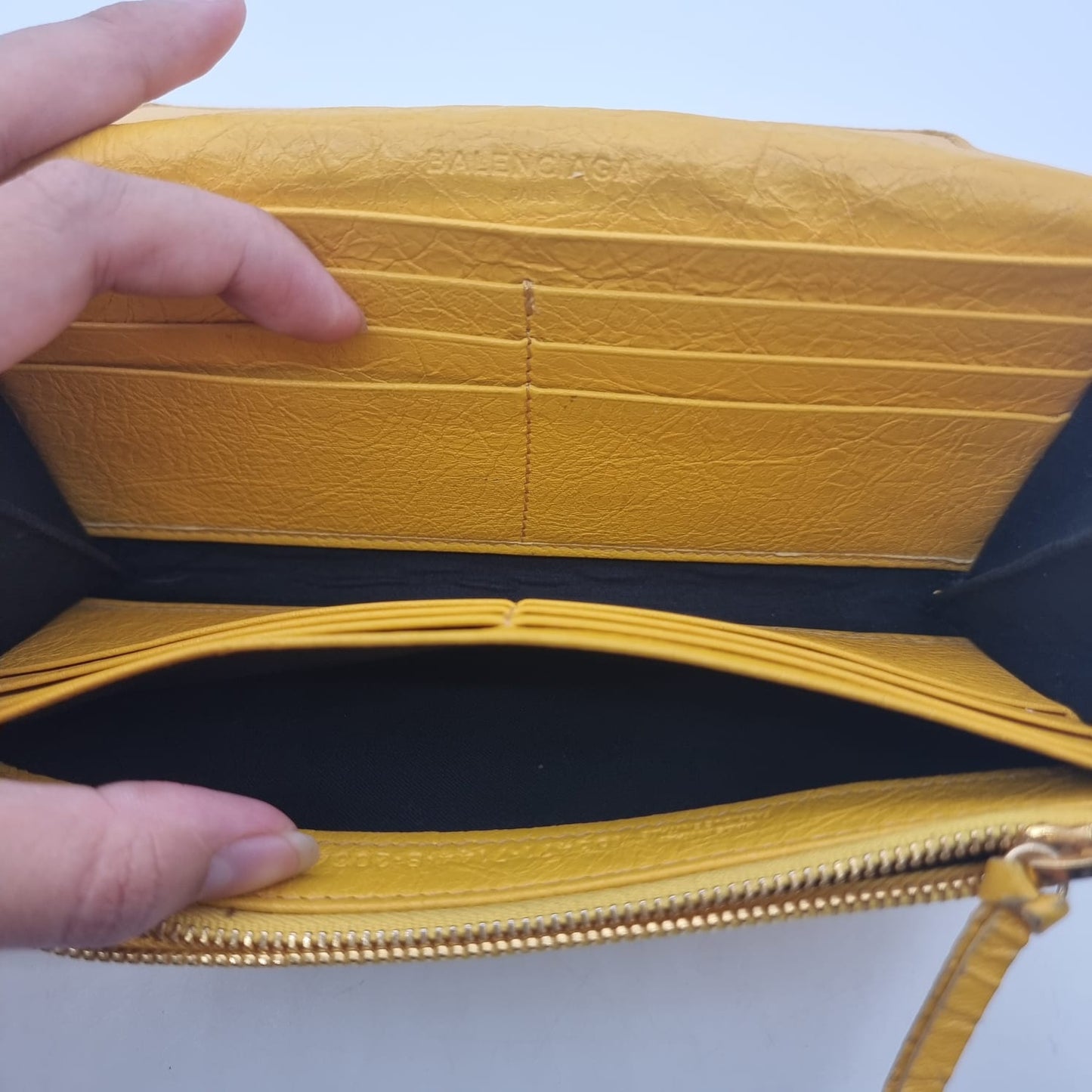 Balenciaga Potefeuille Flap Wallet Yellow SHW #B 2017 Size 19x10