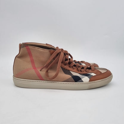 Burberry House Check Canvas and Leather Sneakers Size 38/25,5