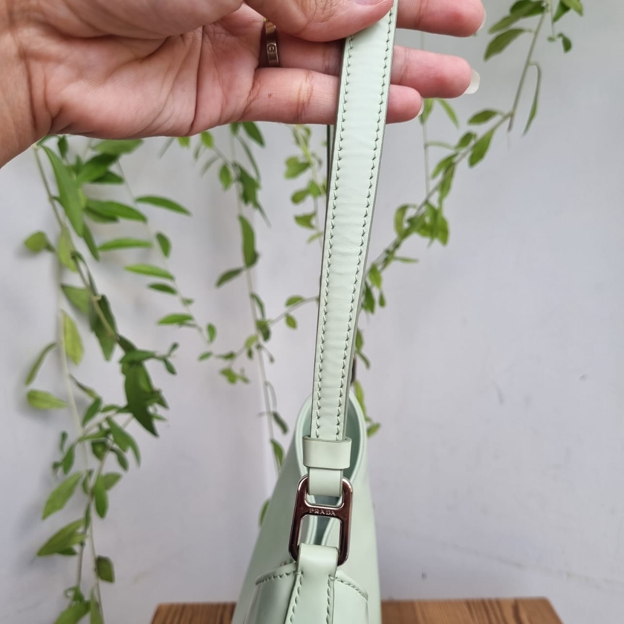 Prada Cleo Spazzolato Aqua Green 2021 Size 25x6x16