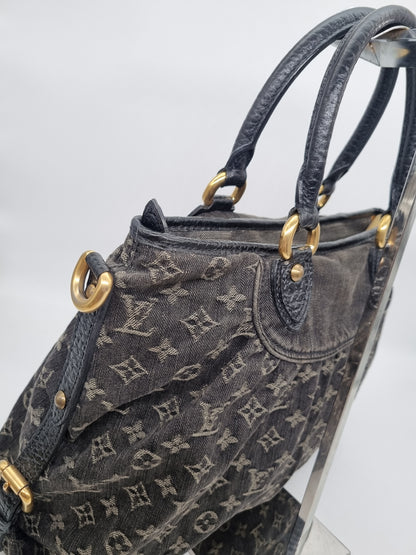 Louis Vuitton Neo Cabby Monogram Black Denim 2008 Size 44x11s35