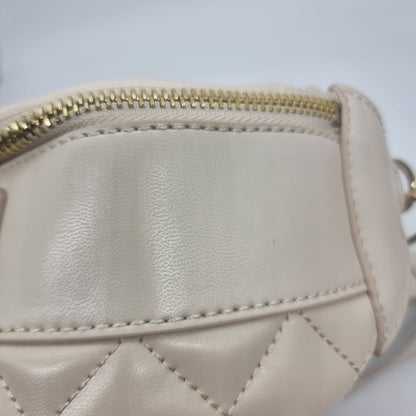 Moshino Lettering Quilted Belt Bag Ivory Size 25x15