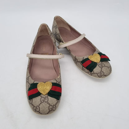 Gucci Kids Girls GG Canvas Ballerina Size 35/23,5