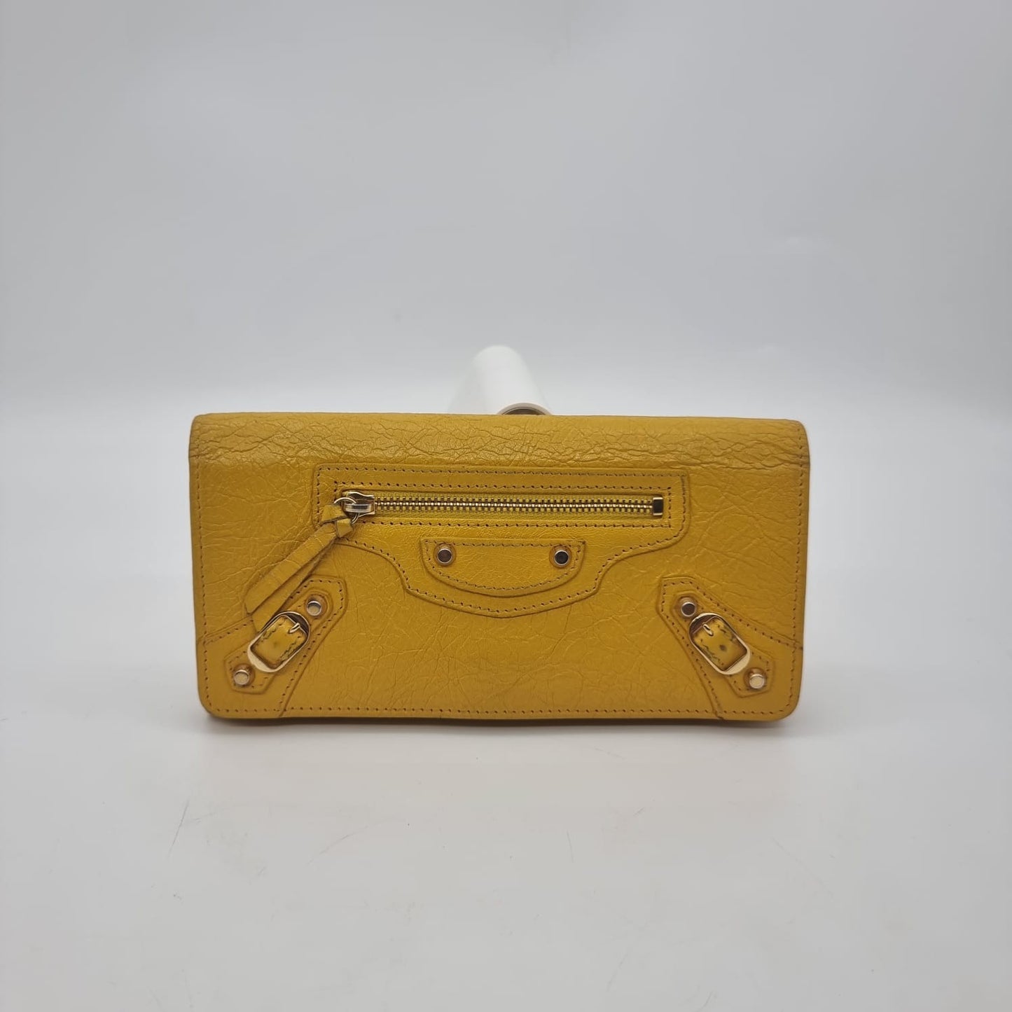 Balenciaga Potefeuille Flap Wallet Yellow SHW #B 2017 Size 19x10