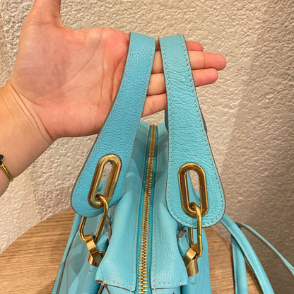 Chloe Paraty Leather Blue Sky Size 37x15x22