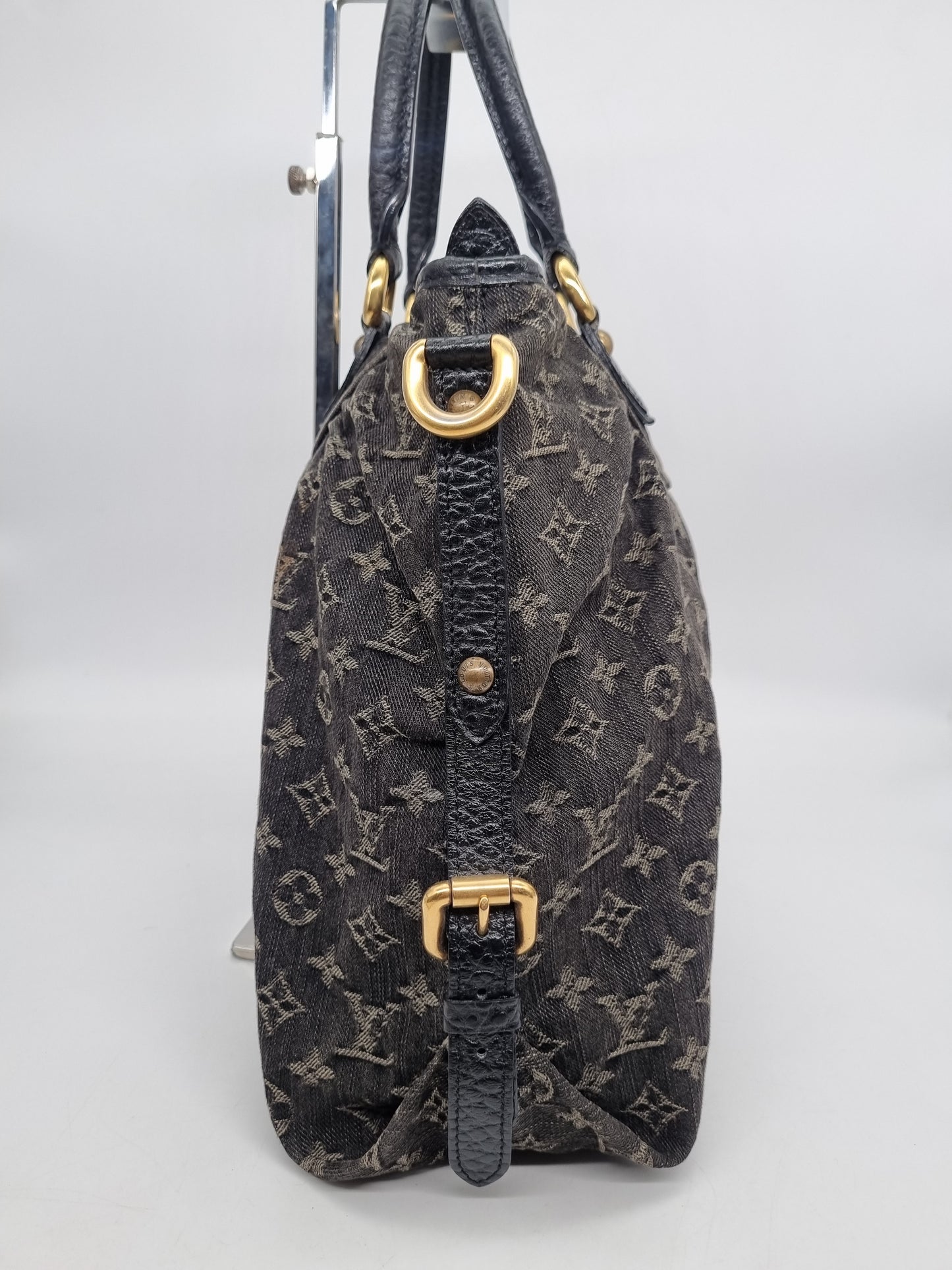 Louis Vuitton Neo Cabby Monogram Black Denim 2008 Size 44x11s35