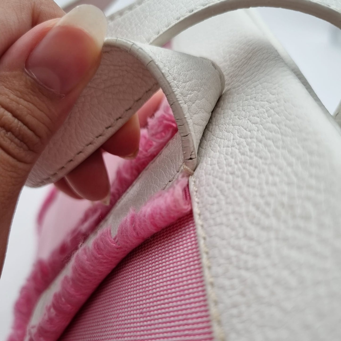 Kate Spade Pink White Canvas Handbag Size 30x16x23