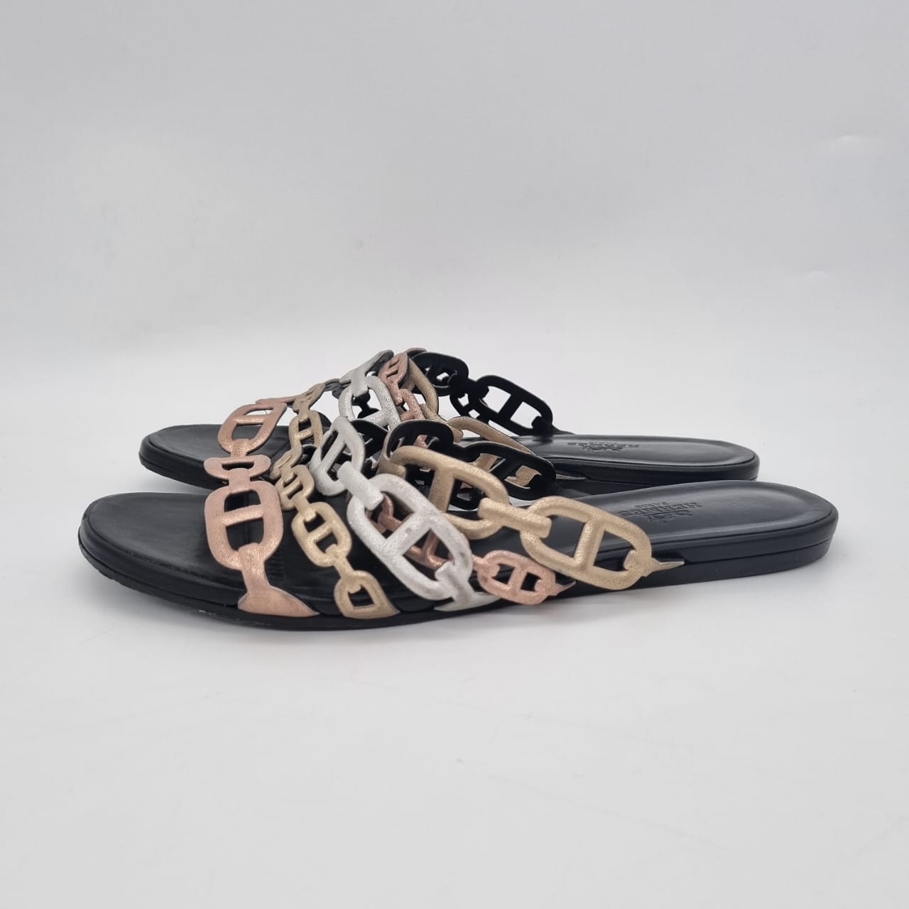 Hermes Sandal Thalassa Chevre Metallic Multicolor Size 37/24