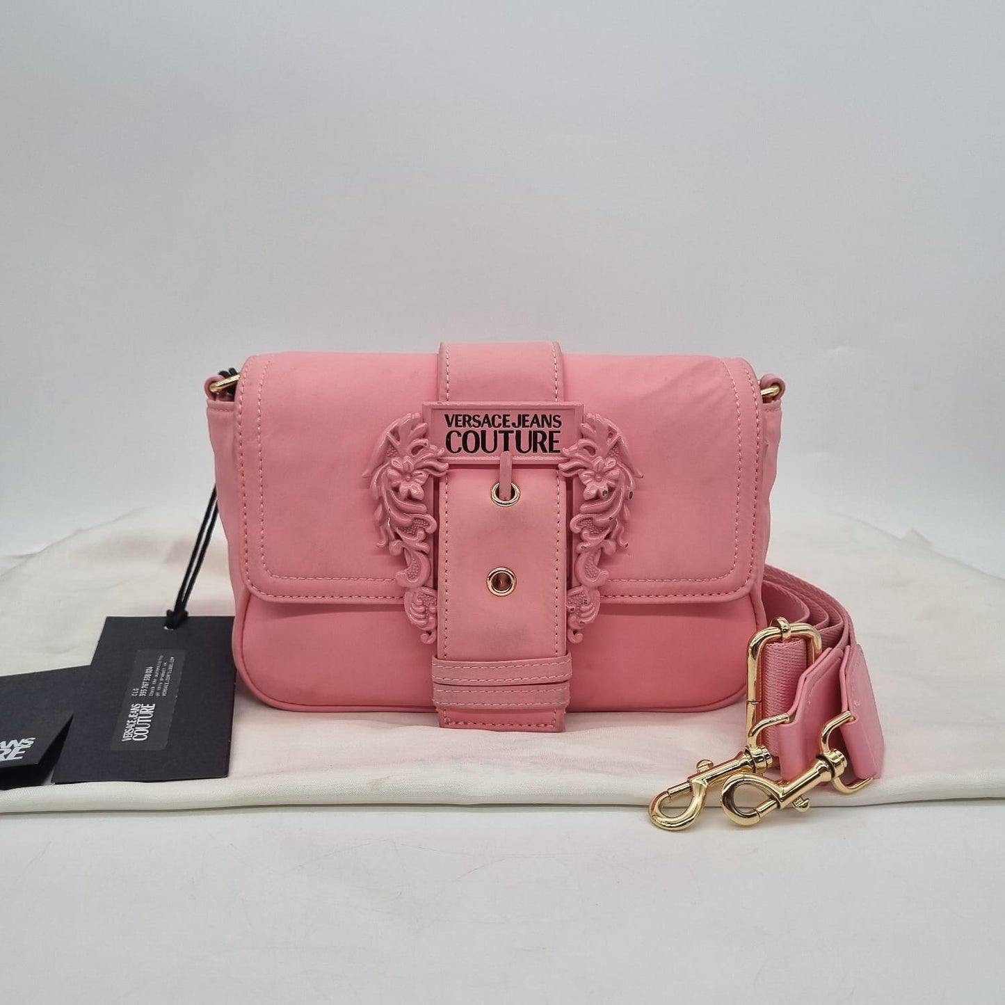 Versace Jeans Couture Range Sketch Nylon Buckle Pink Size 20x7x14