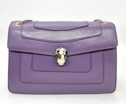 Bvlgari Medium Serpenti Forever Crossbody Bag Purple Size 27x5x20