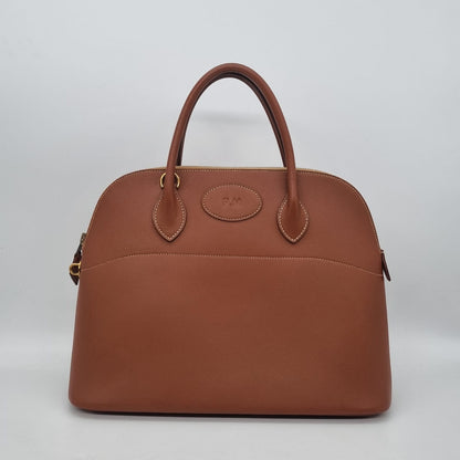 Hermes Bolide 35 Gold Epsom GHW #X 1994 Size 35x14x27