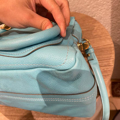 Chloe Paraty Leather Blue Sky Size 37x15x22
