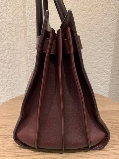 Yves Saint Laurent Sac De Jour Small Calfskin Burgundy GHW Size 32x16x23