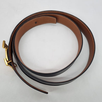 Hermes Reversible Belt Black Gold GHW #O 2011 (Size 120)