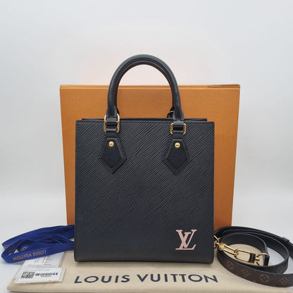 Louis Vuitton Sac Plat BB Epi Noir Black CHIP Size 21x8x22