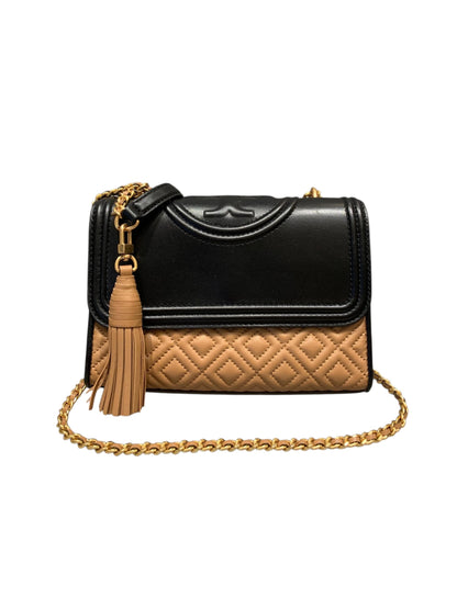 Tory Burch Fleming Convertible Black Brown Size 21x6x14