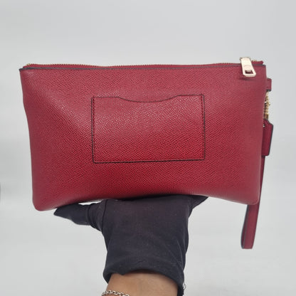 Coach Kelsey Pebble Leather Red 2in1 Size 27x8x20