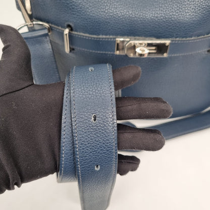 Hermes Jypsiere 34 Togo Leather Deep Blue #L 2008 Size 34x15x28