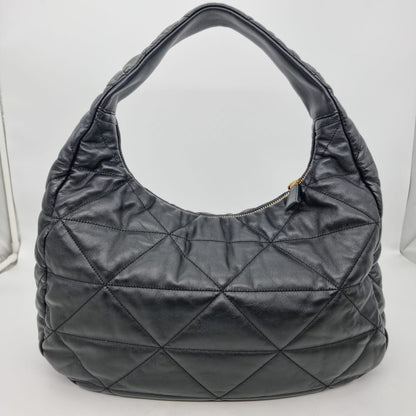 Prada Hobo Bag Leather Black GHW Size 40x13x30