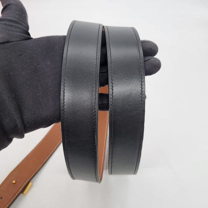 Hermes Reversible Belt Black Gold GHW #O 2011 (Size 120)