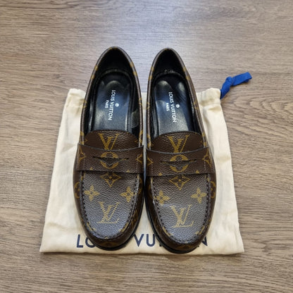 Louis Vuitton Mocasin Plano Chess Loafers Mono Size 35,5/23