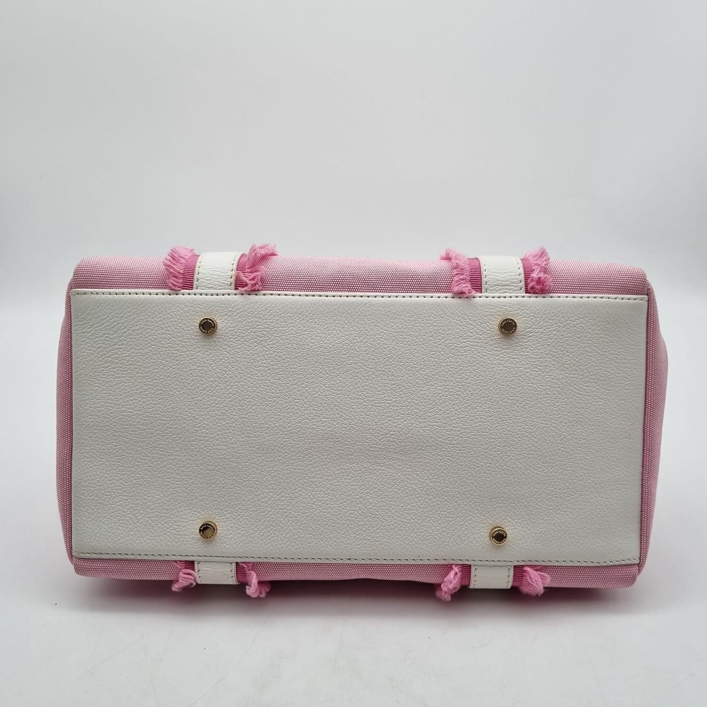 Kate Spade Pink White Canvas Handbag Size 30x16x23