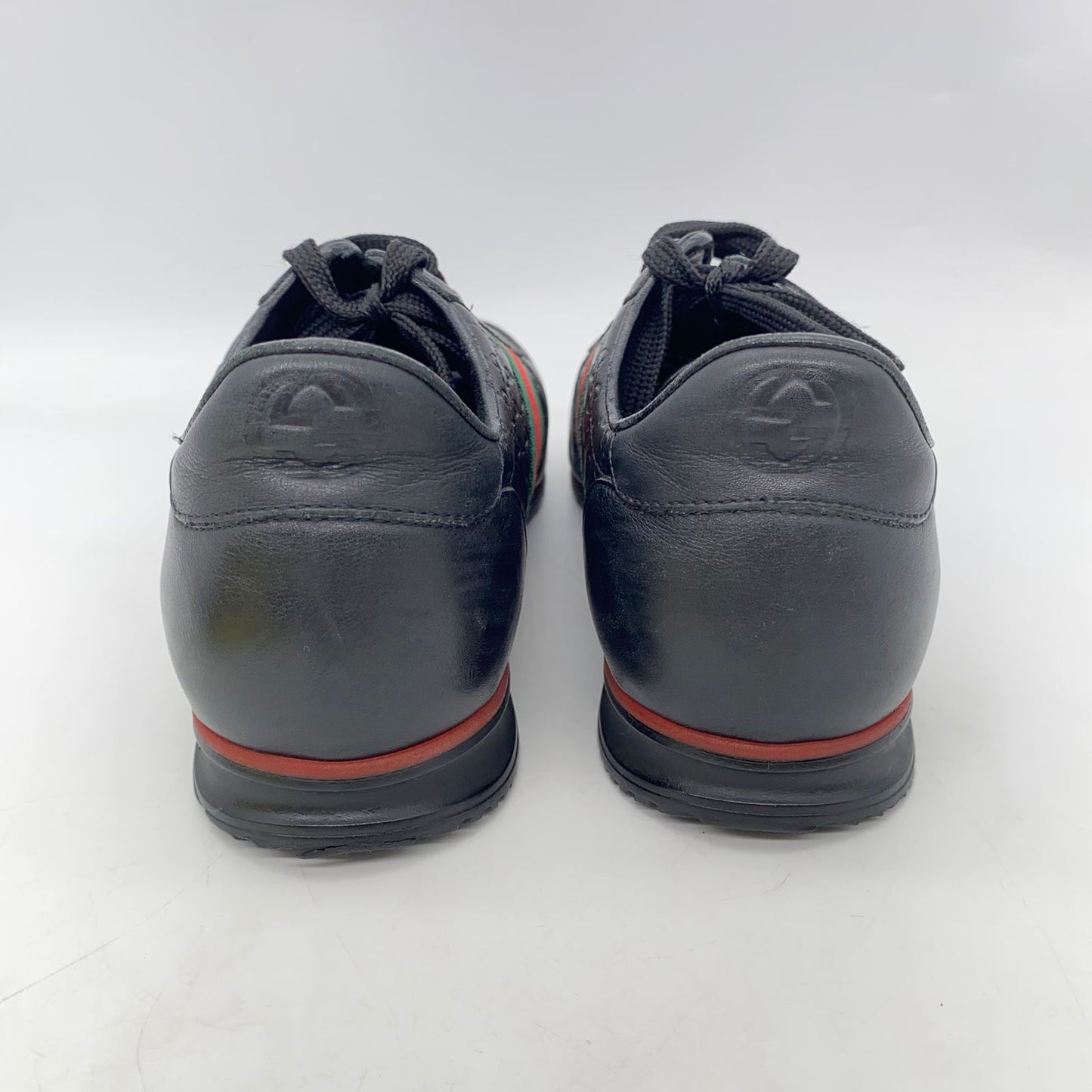 Gucci Lace Up Sneakers Web Black Size 7G/27