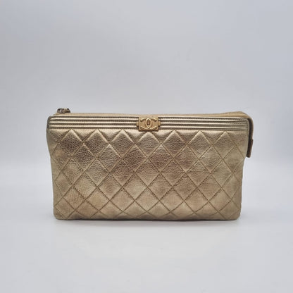 Chanel O Case Gold Champagne #21 Size 26x16