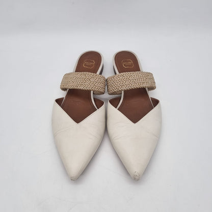 Malone Maisie Mules Flat Cream Size 39/26 (dari ujung)