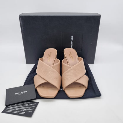 Yves Saint Laurent Lou Lou 70 Mules Sandal Nude Size 38/24