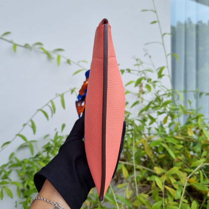 Hermes Bazaar Clutch Bag Logo Pink #T 2015 And Twilly Tie Silk Size