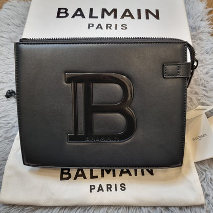 Balmain Pouch Black Size 24x5x18 NEW