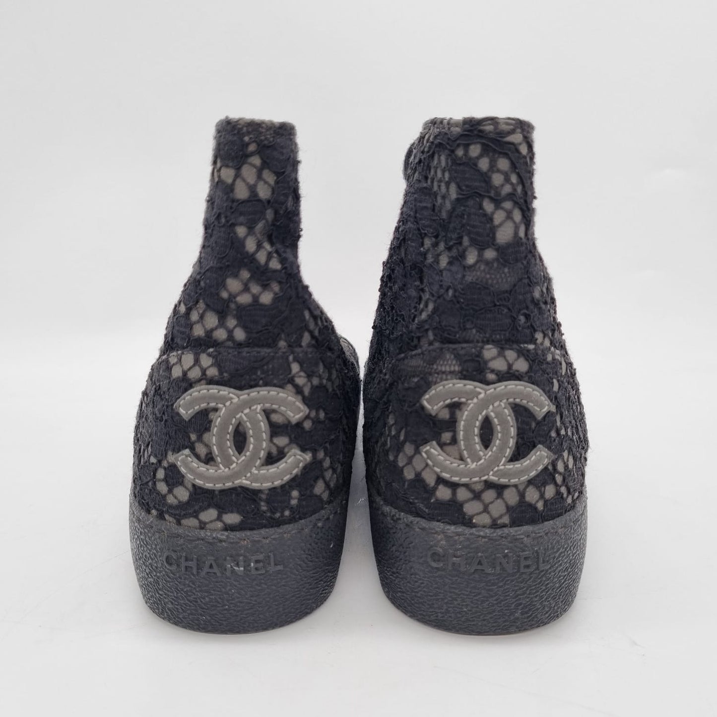 Chanel High Top Sneakers Black Size 40,5/27