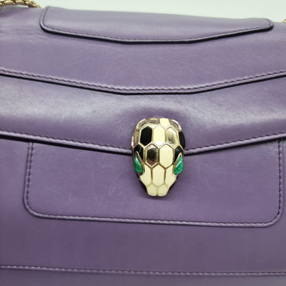 Bvlgari Medium Serpenti Forever Crossbody Bag Purple Size 27x5x20