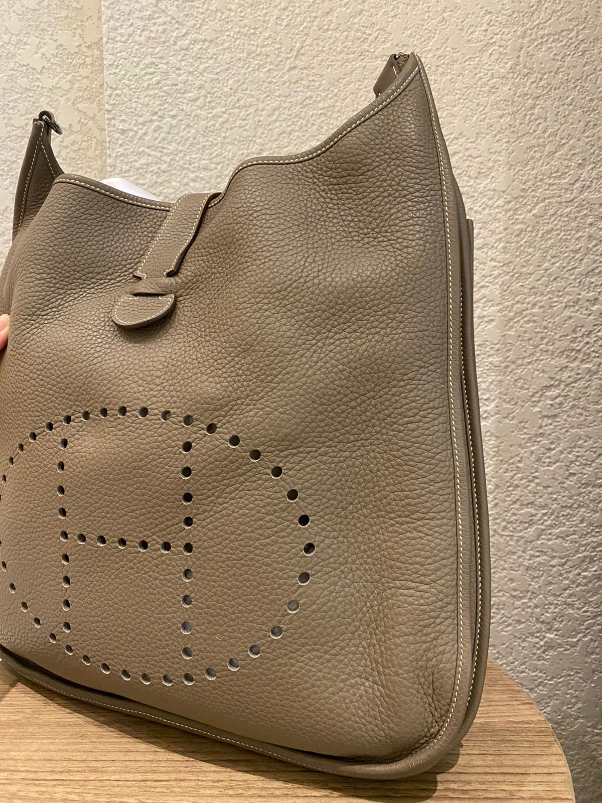 Hermes Evelyne TGM Clemence Etoupe PHW #N Size 40x10x38