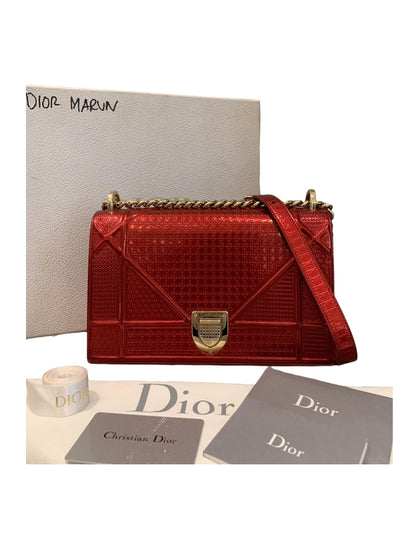 Dior Diorama Medium Metallic Red 2018 Size 25x10x16