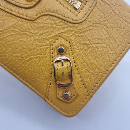 Balenciaga Potefeuille Flap Wallet Yellow SHW #B 2017 Size 19x10