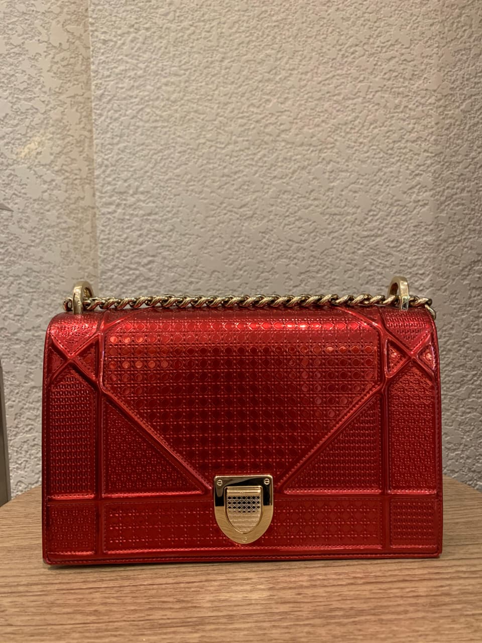 Dior Diorama Medium Metallic Red 2018 Size 25x10x16