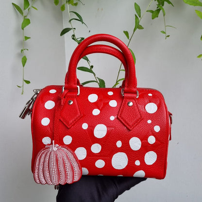 Louis Vuitton x Yayoi Kusama Speedy 20 Red CHIP 2023 Size 20x11x16