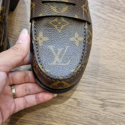 Louis Vuitton Mocasin Plano Chess Loafers Mono Size 35,5/23