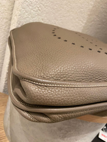 Hermes Evelyne TGM Clemence Etoupe PHW #N Size 40x10x38