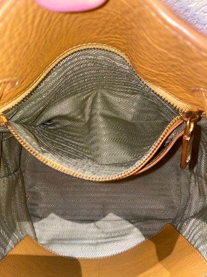 Prada Bucket Bag Leather Mustard Size 26x18x28