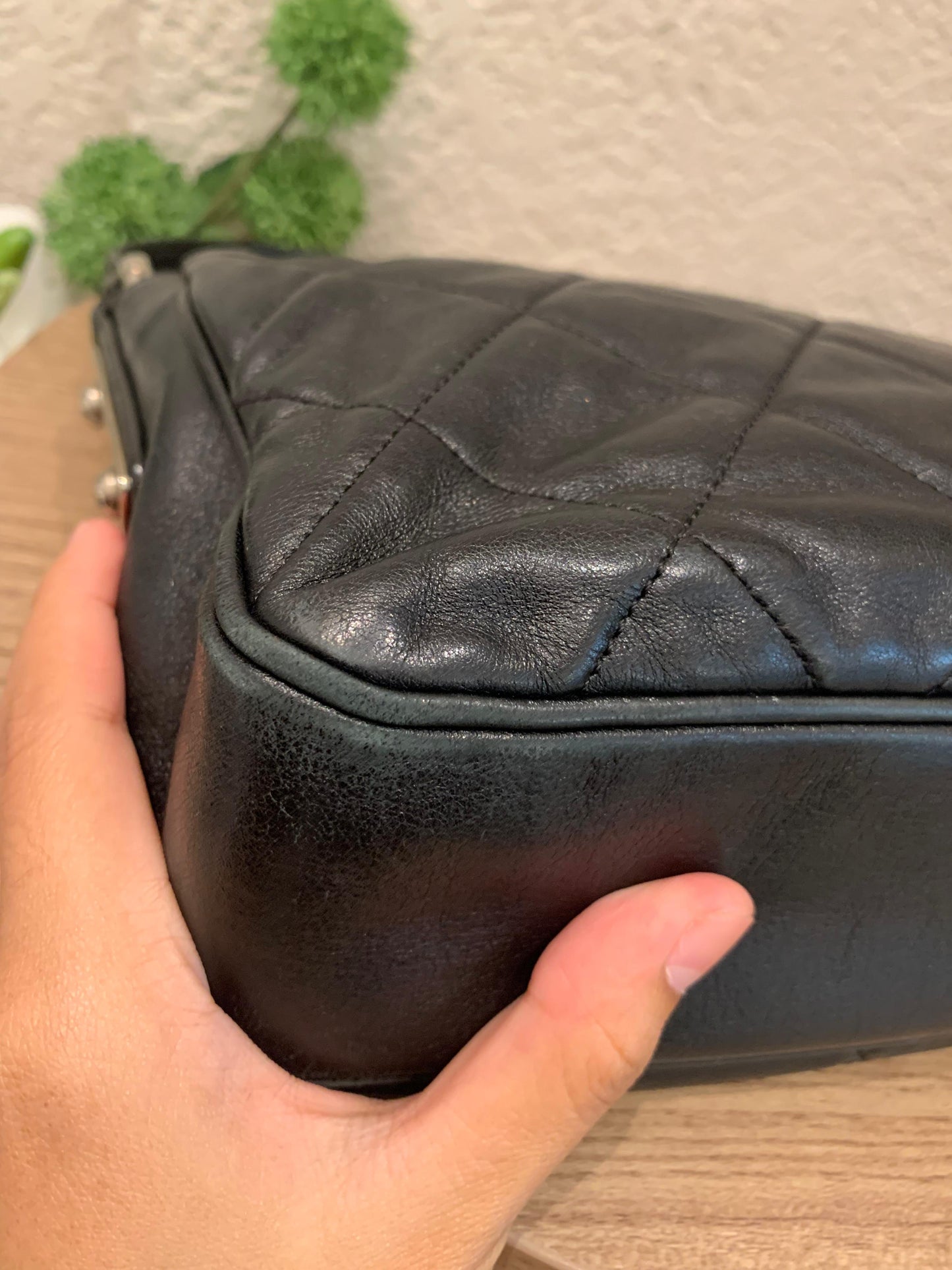 Chanel Quilted Door Latch Flap Shoulder Bag Black #12 Size 30x6x16
