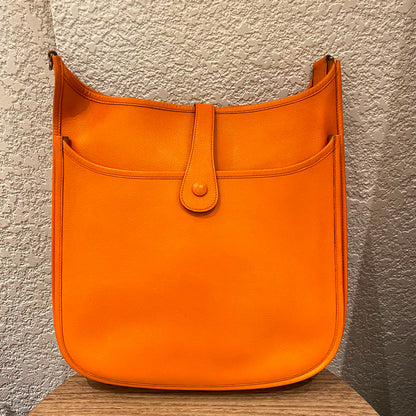 Hermes Evelyne PM Epsom Leather Orange #I Kotak Size 29x8x30