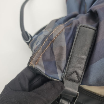 Burberry Buckleigh Nylon Nova Check Blue Size 36x7x41