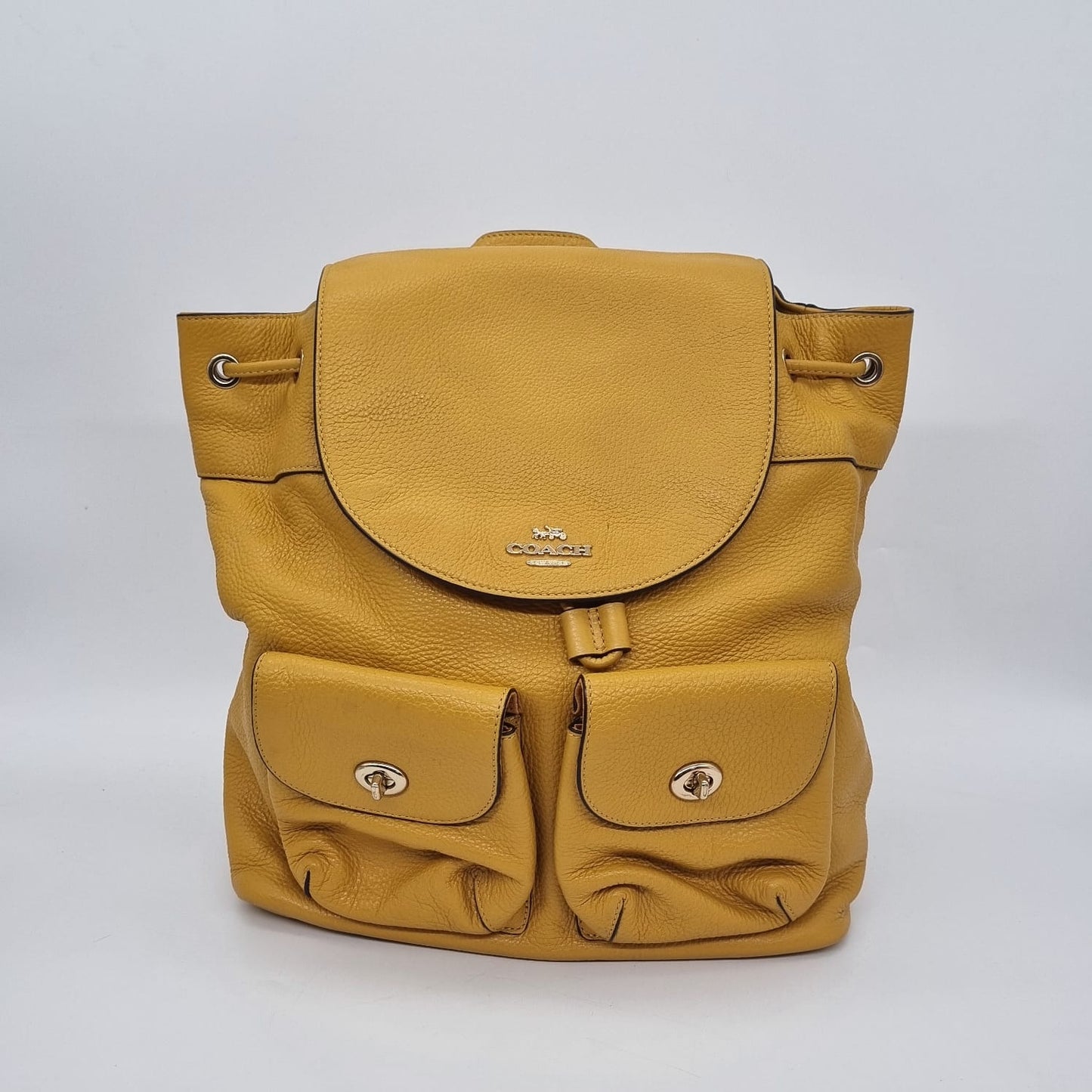 Coach Backpack Leather Yellow Size 30x12x33