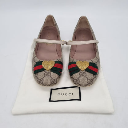 Gucci Kids Girls GG Canvas Ballerina Size 35/23,5