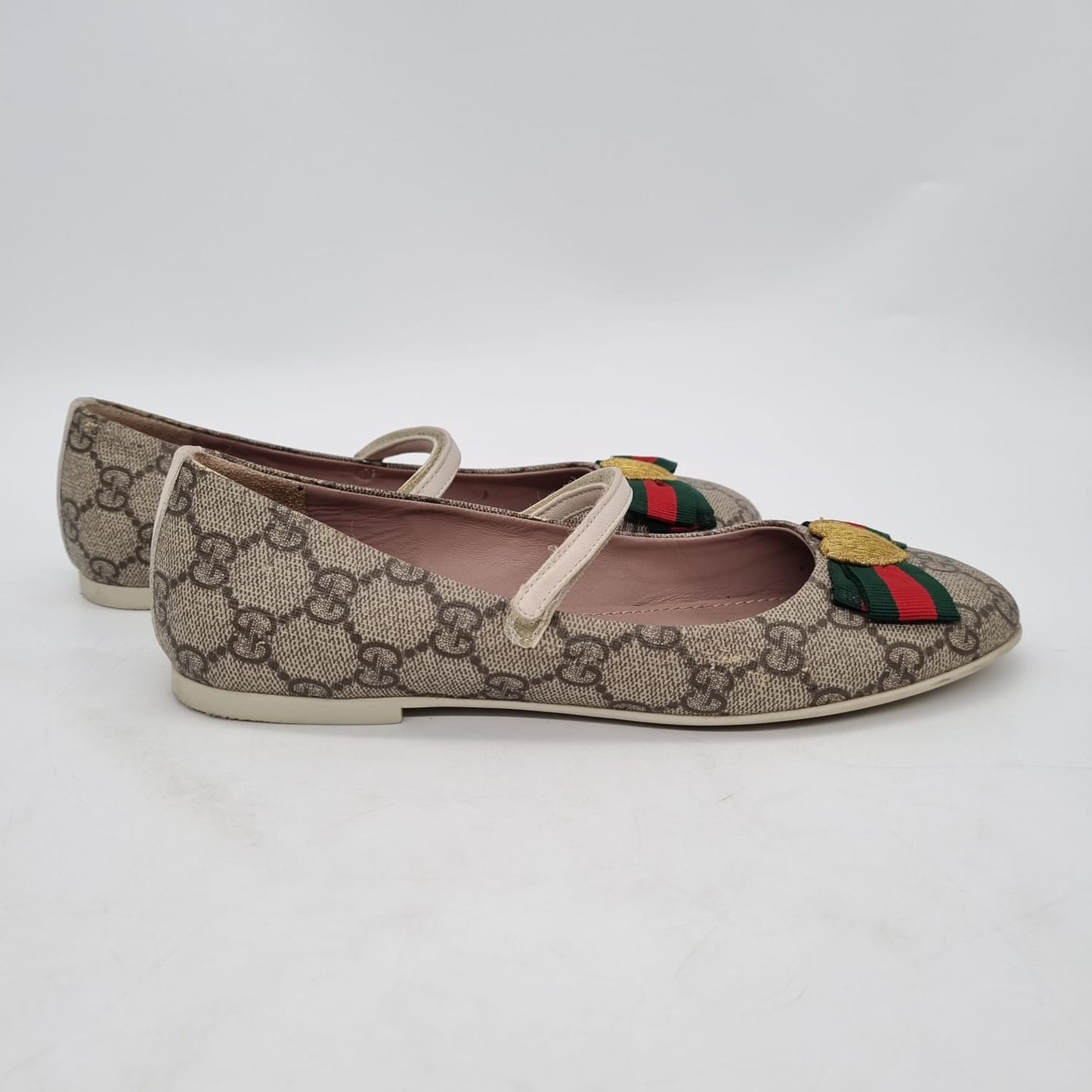 Gucci Kids Girls GG Canvas Ballerina Size 35/23,5