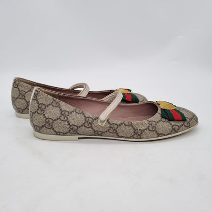 Gucci Kids Girls GG Canvas Ballerina Size 35/23,5